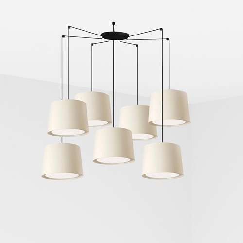 Kónická - FARO 64314-54-7L CONGA závěsné svítidlo, bílá, 7L - FARO - foto 1