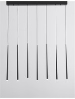 Podélná - NV 9601007 Závěsné svítidlo GIONO černý hliník a akryl LED 7x3W 230V 3000K IP20 - NOVA LUCE