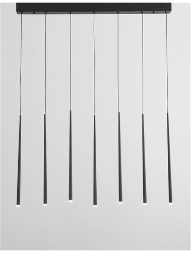 Podélná - NV 9601007 Závěsné svítidlo GIONO černý hliník a akryl LED 7x3W 230V 3000K IP20 - NOVA LUCE - foto 1