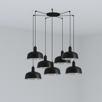 Kónická - FARO 20340-120-7L TATAWIN M závěsné svítidlo 7x žárovka, černá - FARO