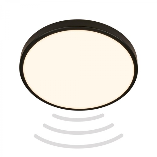Kruhová - BRILO 3829015 Chet LED stropní svítidlo IP54, 3m dosah čidla, pohybové čidlo, černá - BRILO - foto 1
