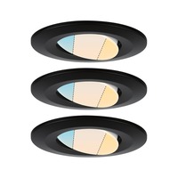 Koupelnová - P 93096 HomeSpa LED vestavné svítidlo Calla 3ks sada výklopné IP65 90mm 30° 3x5W 230V CCT černá mat - PAULMANN
