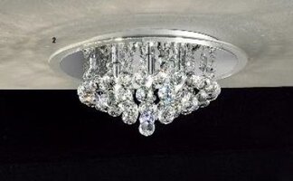 Dekorativní - OR DLU 2378/4/38 CH Stropní svítidlo 4x40W G9 chrom/křištálové závěsy, pr. 38cm - ORION