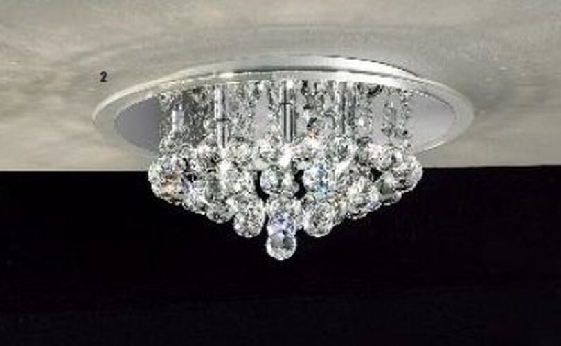 Dekorativní - OR DLU 2378/4/38 CH Stropní svítidlo 4x40W G9 chrom/křištálové závěsy, pr. 38cm - ORION - foto 1