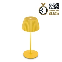 Stolní lampy dekorační - BRILO 7552017 Nabíjecí stolní lampa Riffle Mini - 20 cm, 1,5W, 150lm, bezdrátová, LED, stmívatelné, dotykový vypínač, žlutá - BRILO