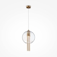 Koule - M P095PL-01BZ1 Závěsné svítidlo Flusso 12W průhledné sklo bronz kov - MAYTONI