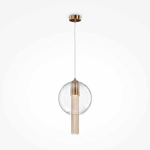 Koule - M P095PL-01BZ1 Závěsné svítidlo Flusso 12W průhledné sklo bronz kov - MAYTONI - foto 1