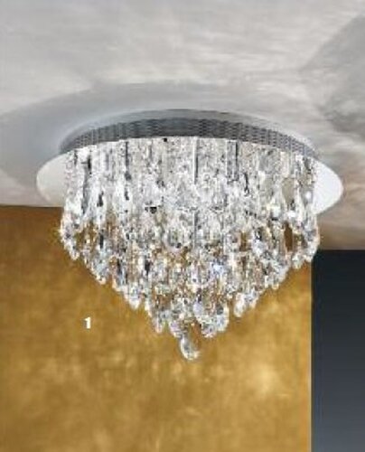 Dekorativní - OR DLU 2401/45 Stropní svítidlo 9x12V G4 chrom/křišťál K9, průměr 45cm - ORION - foto 1