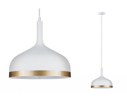 Kónická - P 79628 Závěsné svítidlo Neordic Embla bílá / zlatá - PAULMANN