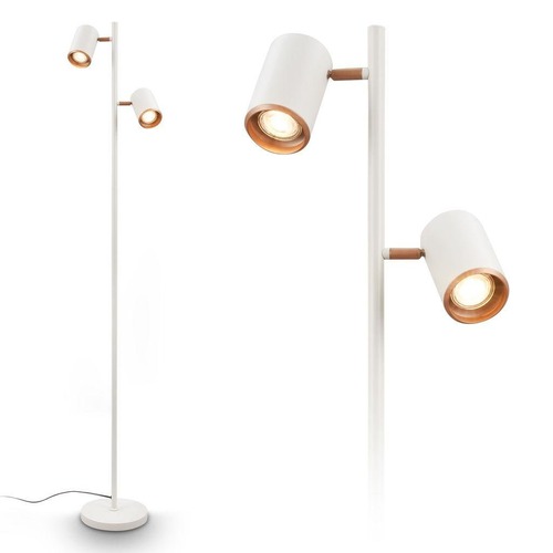 Stojací lampy - BRI 1758024 Era stojanová lampa - vypínač, nastavitelná, GU10 patice, 2-ramenná, světlešedá/kávová - BRILONER - foto 1