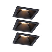 Koupelnová - P 93125 LED vestavné svítidlo 3-krokové-stmívatelné Cole Coin základní sada IP44 hranaté 88x88mm Coin 3x6W 230V stmívatelné 2700K černá - PAULMANN