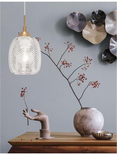 Dekorativní - NV 9191541 Závěsné svítidlo VARIO čiré sklo a saténový zlatý kov E27 1x12W 230V IP20 bez žárovky - NOVA LUCE - foto 1