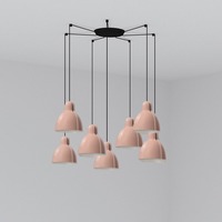 Kónická - FARO 64255-126-7L VENICE 200 závěsné svítidlo 7x žárovka, růžová - FARO