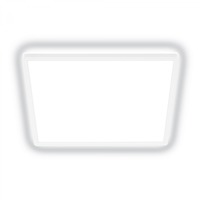 Hranatá - BRILO 7549016 BRILONER Tava A LED stropní svítidlo, energetická třída A, přímé a nepřímé osvětlení, 50.000h životnost, 42x42 cm, bílé 7549016