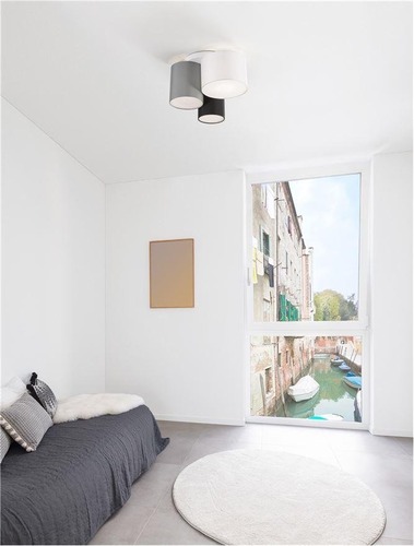 Dekorativní - NV 9555805 Stropní svítidlo BRYSON bílá kovovová základna bílé, černé a šedé stínítko E27 3x12W 230V IP20 bez žárovky - NOVA LUCE - foto 1