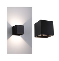 Nepřímé osvětlení - P 71282 LED nabíjecí nástěnné svítidlo Nyara IP44 3000K 100x100mm 2x1W černá - PAULMANN