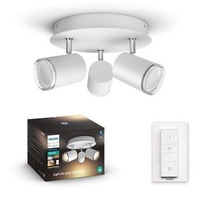 SmartHome Paul Neuhaus - PH 34181/31/P6 Hue White Ambiance Bodové koupelnové svítidlo Philips Adore BT 34181/31/P6 LED GU10 3x5W 3x350lm 2200-6500K IP44 230V, bílé s dálkovým ovladačem a Bluetooth - PHILIPS