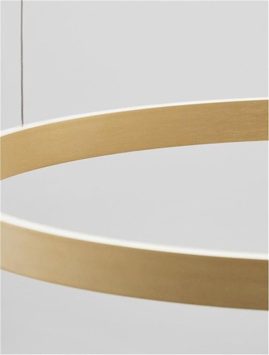 Kruhová - NV 9345665 Závěsné svítidlo ELOWEN broušený zlatý hliník a silikon LED 80W 3000K stmívatelné - NOVA LUCE - foto 1