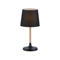 Stolní lampy dekorační - LD 14423-18 NIMA Stolní lampa, látkové stínidlo, černá, dřevo, jednoduché, nadčasové - LEUCHTEN DIREKT / JUST LIGHT