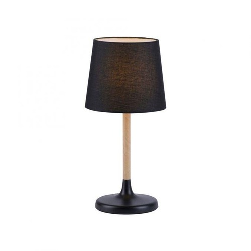 Stolní lampy dekorační - LD 14423-18 NIMA Stolní lampa, látkové stínidlo, černá, dřevo, jednoduché, nadčasové - LEUCHTEN DIREKT / JUST LIGHT - foto 1