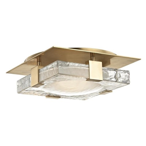Downlight - HVLG 9811-AGB-CE Stropní svítidlo BOURNE ocel/sklo staromosaz/čirá LED 12W 3000K stmívatelné - HUDSON VALLEY - foto 1