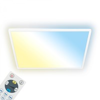 Hranatá - BRILO 7541016 BRILONER LED stropní svítidlo, ploché, dálkový ovladač, přímé a nepřímé osvětlení, bílé 7541016