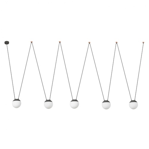 Koule - FARO 28376-5L MINE GLASS SPACE závěsné svítidlo, šedá 5L - FARO - foto 1