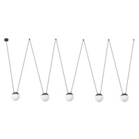 Koule - FARO 28376-5L MINE GLASS SPACE závěsné svítidlo, šedá 5L - FARO