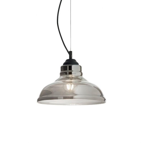 Kónická - ILUX 112343 Závěsné svítidlo Ideal Lux Bistro' SP1 plate fume' 112343 šedé 28cm   - IDEALLUX - foto 1