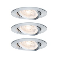 Kruhová - P 92273 LED vestavné svítidlo Nova GU10 Flat výklopné 3x4,9W 230V 2700K hliník broušený - PAULMANN