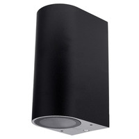 LED nástěnné svítidla - SVÍTILNA HLINÍKOVÁ ČERNÁ TELO 2xGU10 PONOŽKA