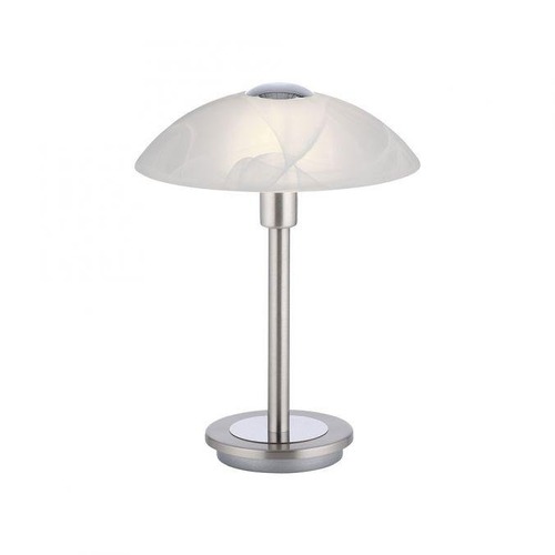 Stolní lampy dekorační - PN 4026-55 ENOVA LED stolní lampa stříbrná alabastrový dekor sklo 3 krokové dotykový stmívač 3000K - PAUL NEUHAUS - foto 1