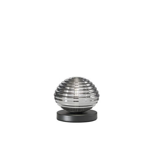 Stolní lampy dekorační - FAN I-RIPPLE-L18-NER Stolní lampa Lumetto Ripple černo‑chromová, patice E27, 18 x 18 x 16,5 cm - FANEUROPE - foto 1