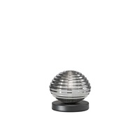 Stolní lampy dekorační - FAN I-RIPPLE-L18-NER Stolní lampa Lumetto Ripple černo‑chromová, patice E27, 18 x 18 x 16,5 cm - FANEUROPE