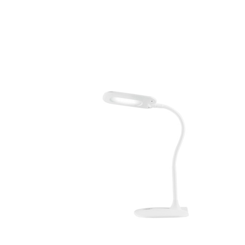Stolní lampy dekorační - FAN LEDT-DARWIN-WHITE Stolní lampa LAMPADA DA LETTURA LED DARWIN bílá, rameno nastavitelné 4,8 W 700 lm 4000 K stmívatelné 16x53,5 cm - FANEUROPE - foto 1