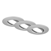 Kruhová - BRI 7597034 3ks sada LED vestavné svítidlo, 9 cm, 3x 4,9W, 480lm, matný chrom - BRILONER