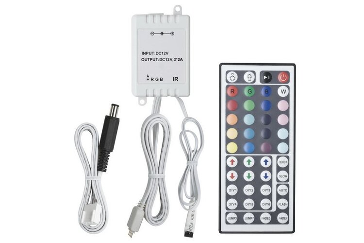 Ovladače pro vícebarevné LED pásky, RGB, RGBW - P 70202 Function yourLED RGB-Control 12V DC s dálk.ovládáním plast - PAULMANN - foto 1