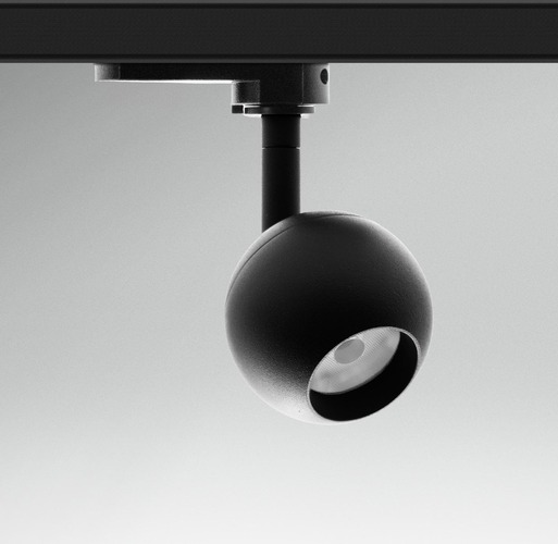 Svítidla - CEN RGMSNE-106540 Svítidlo pro 3fázovou lištu REGIA SHOP MINI SPHERE černá LED 10W 4000K CRI90 UGR16 - CENTURY - foto 1