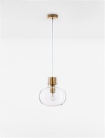 Koule - NV 9236600 Závěsné svítidlo CINZIA čiré sklo bílý kabel mosazný zlatý kov E27 1x12W 230V IP20 bez žárovky - NOVA LUCE