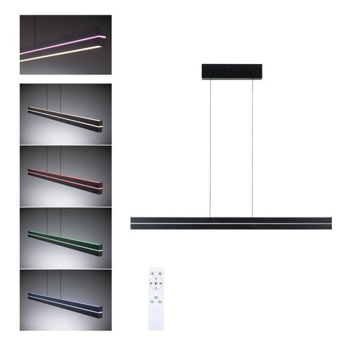 Podélná - P 78474 LED závěsné svítidlo Raiko RGBW+ stmívatelné / 19W / 6W černá - PAULMANN - foto 1