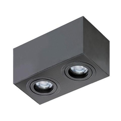 Downlight - AZZ AZ2827 Stropní bodové přisazené svítidlo Azzardo Brant 2 square black AZ2827 GU10 2x50W IP20 18cm hranaté černé - AZZARDO - foto 1