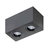 Downlight - AZZ AZ2827 Stropní bodové přisazené svítidlo Azzardo Brant 2 square black AZ2827 GU10 2x50W IP20 18cm hranaté černé - AZZARDO