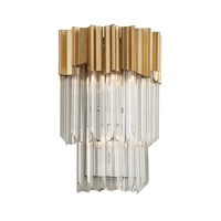 Dekorativní - HVLG 220-12-CE Nástěnné svítidlo CHARISMA ocel/hliník/křišťál zlatá/čirá E14 2x8W - HUDSON VALLEY (Corbettt)