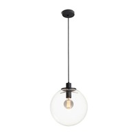 Koule - RED R14393 BOULDER 30 závěsná čiré sklo/černá 230V E27 15W - RED - DESIGN RENDL