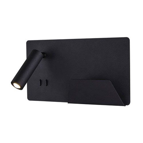 Bodová - LA 1003456 SOMNILA SPOT vnitřní nástěnné svítidlo LED 3000K, černá, verze vpravo vč. USB přípojky - BIG WHITE (SLV) - foto 1