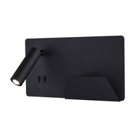 Bodová - LA 1003456 SOMNILA SPOT vnitřní nástěnné svítidlo LED 3000K, černá, verze vpravo vč. USB přípojky - BIG WHITE (SLV)