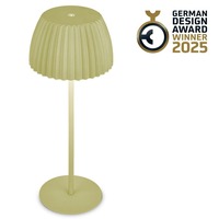 Stolní lampy dekorační - BRILO 7553019 Nabíjecí stolní lampa Riffle - 36,5 cm, 2W, 200lm, IP44, bezdrátová, LED, stmívatelná, dotykový vypínač, zelená - BRILO