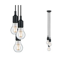 Subtilní - P 50382 Závěsné svítidlo Neordic Ketil E27 max. 3x20W černá - PAULMANN