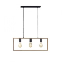 Podélná - LD 15652-18 FRANKY LED závěsné svítidlo, černá, dřevěný rám, kov, 3 ramenné - LEUCHTEN DIREKT / JUST LIGHT