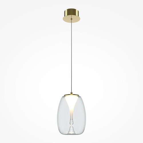 Dekorativní - M MOD282PL-L8G3K1 Závěsné svítidlo Splash 3000K 7W teplá bílá 620lm zlatá hliník sklo - MAYTONI - foto 1